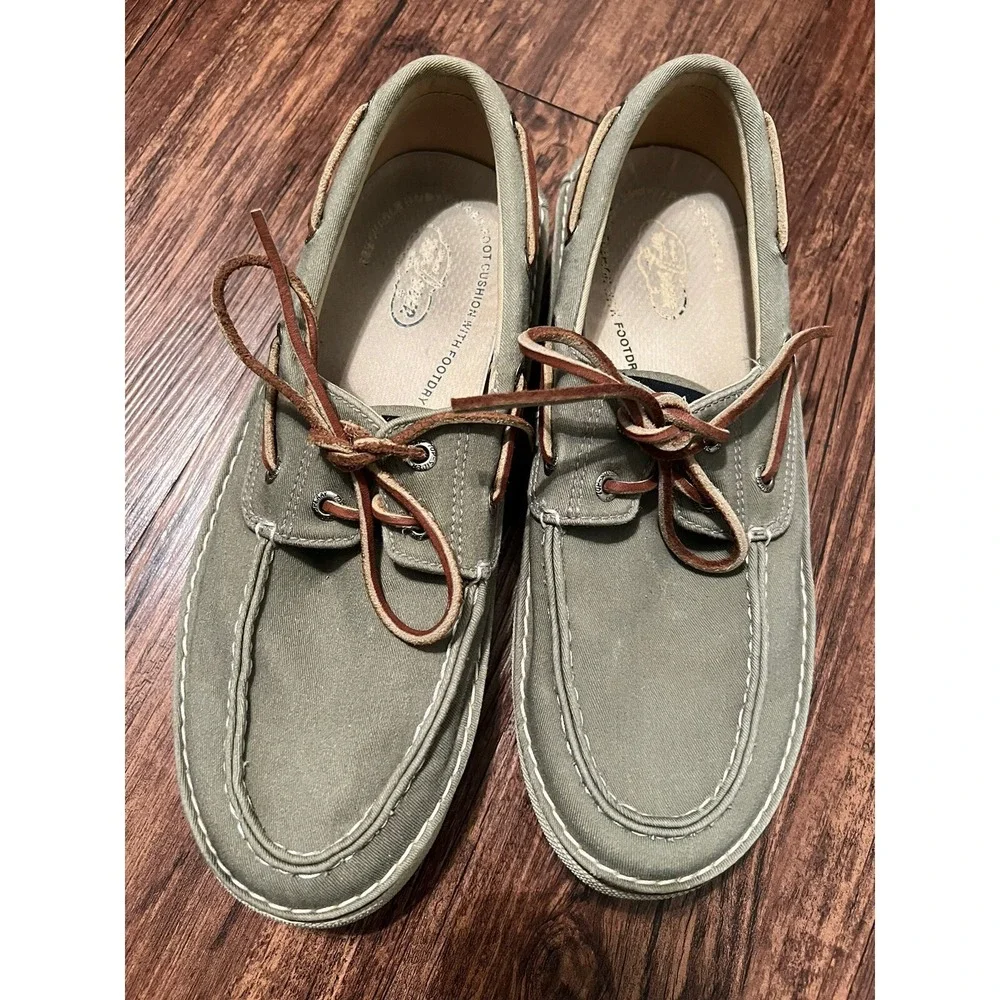 Spery Top Sider Men's Canvas Boat Shoes Two Eye Size 8.5 M‎ Gray Sneakers
